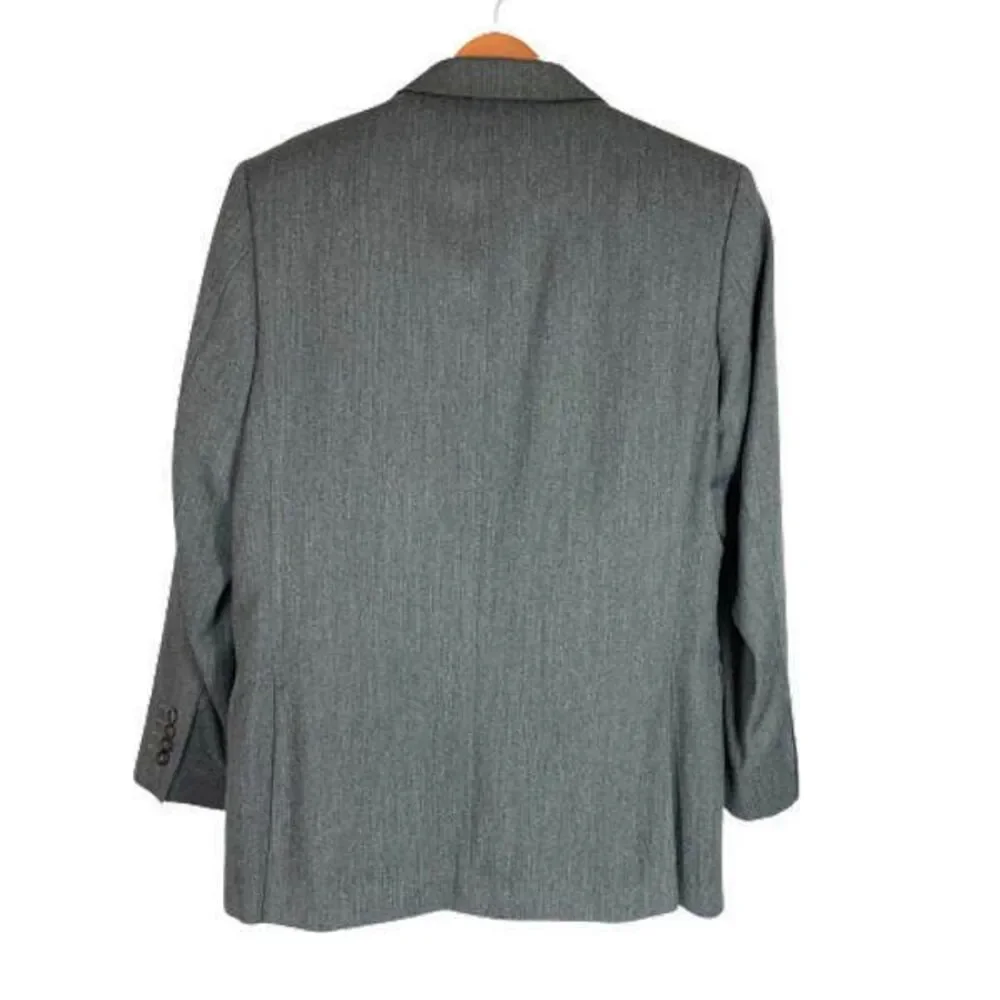 Yves Saint Laurent Blazer Jacket 42R Grey Wool Blazer Slim Fit Summer Weight